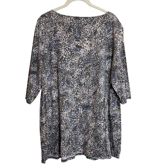 Pure Jill Womens Tunic Top L Multicolor Abstract Print 3/4 Sleeve Cotton Modal - Picture 3 of 6